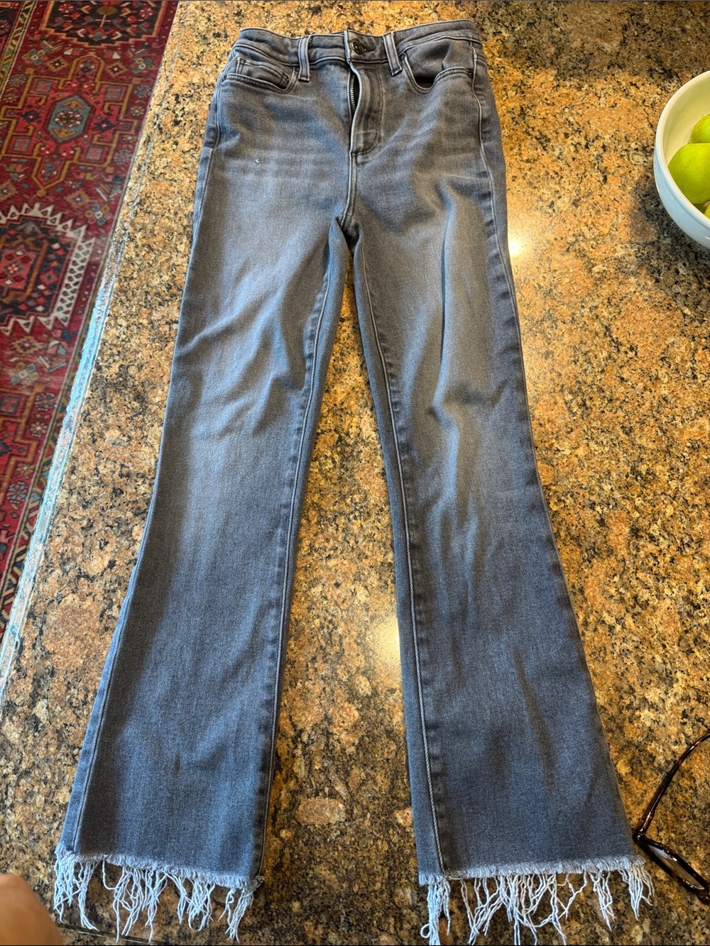 PAIGE Claudine High Rise Ankle Flare jeans in Black Lotus (26)